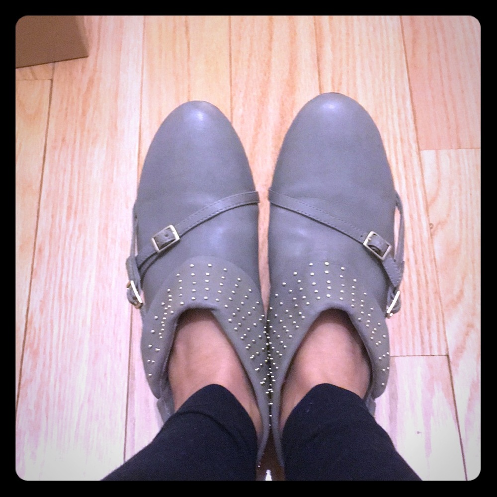 Taupe Leather Booties